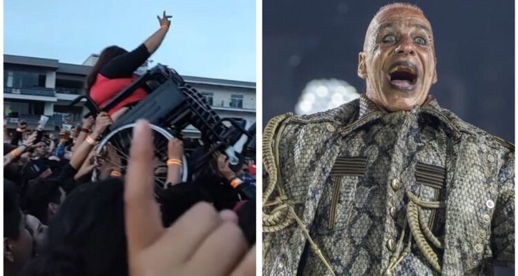 Fan de Rammstein en silla de ruedas es llevada por el público a las primeras filas del concierto