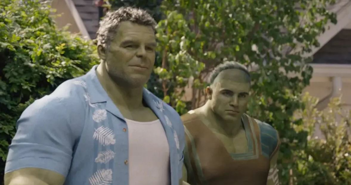 Hulk y su hijo Skar en la serie.