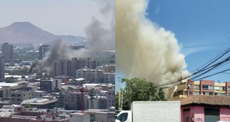 16 compañías de Bomberos trabajan en incendio que afecta a casona en Santiago