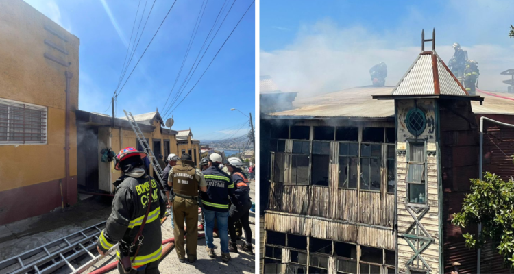 Incendio estructural en Valparaíso
