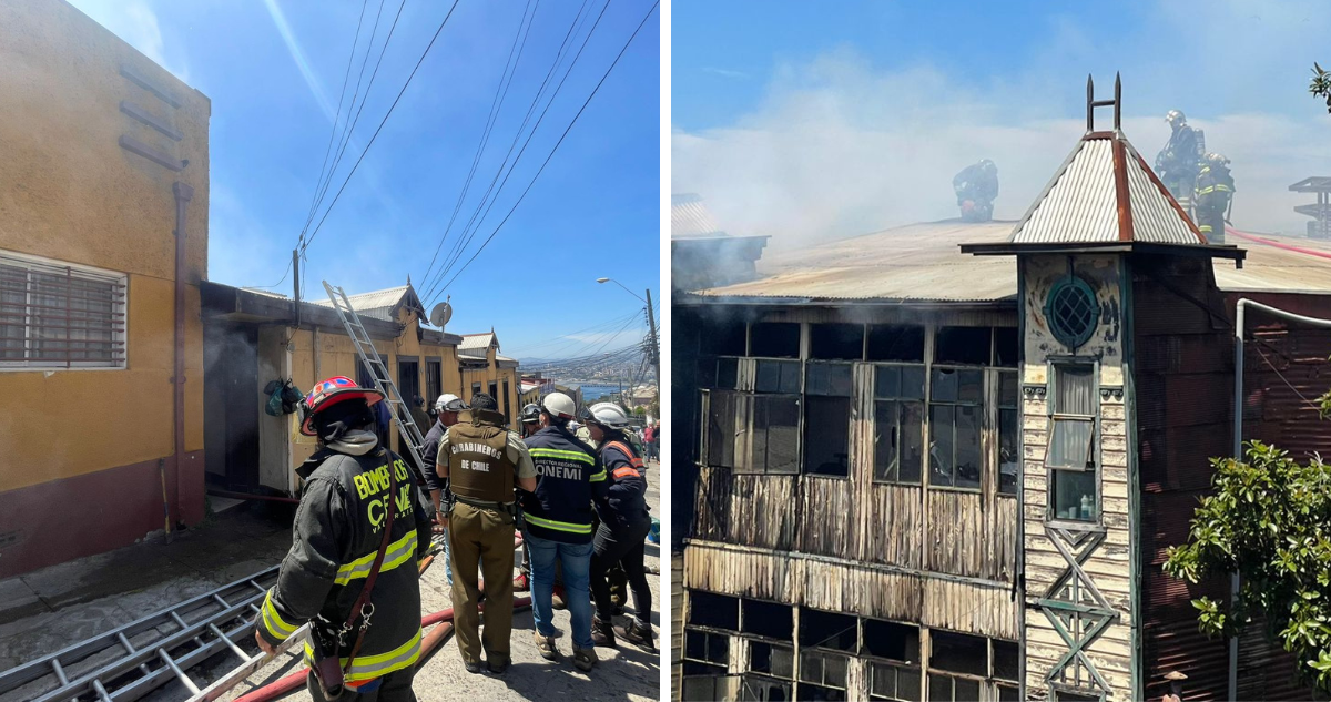 Incendio estructural en Valparaíso