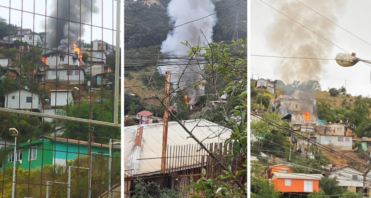 Dos muertos deja incendio de vivienda en la parte alta de Viña del Mar