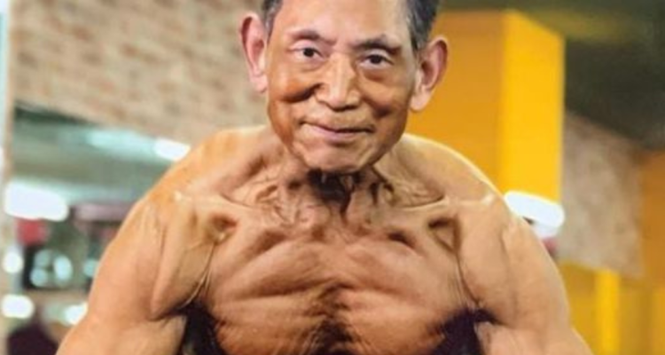 Toshisuke Kanazawa, rompe récord en su país al ser el fisiculturista más veterano en competir.