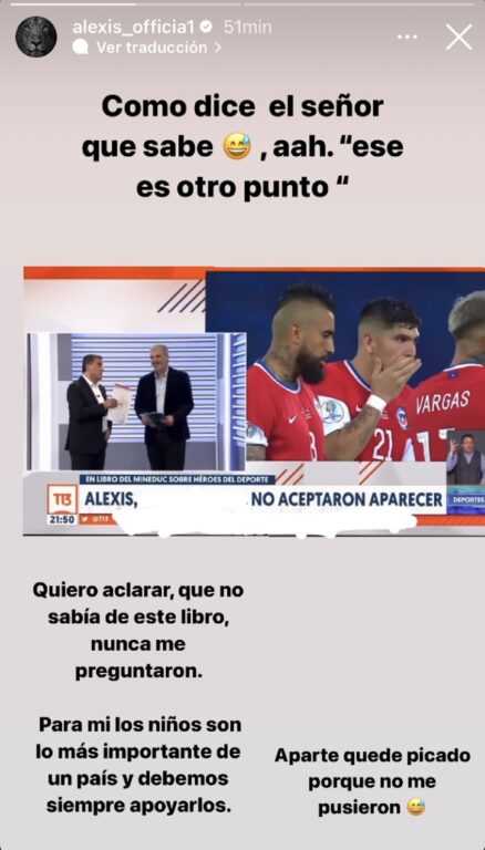 Alexis Sánchez spoke about the controversy over the Mineduc book.