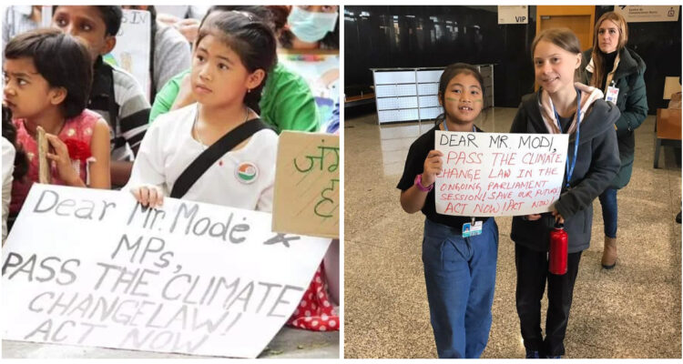 Licy Kangujam, activista contra el cambio climático junto a Greta Thunberg