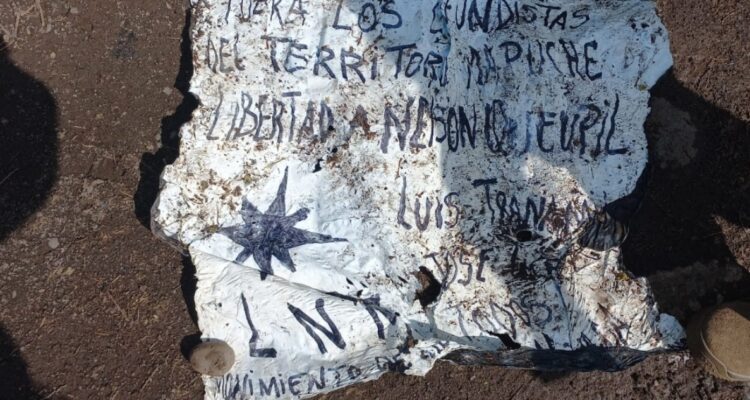 Lienzo encontrado en ataque en Perquenco