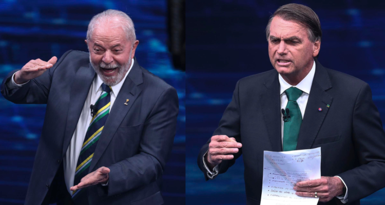 Lula y Bolsonaro durante debate en Brasil