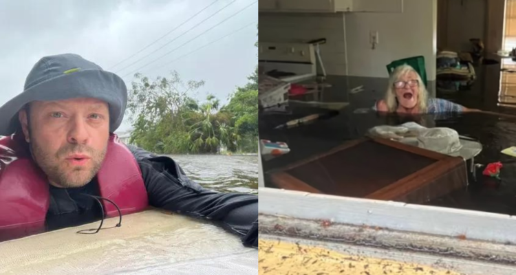 Madre rescatada de Ian