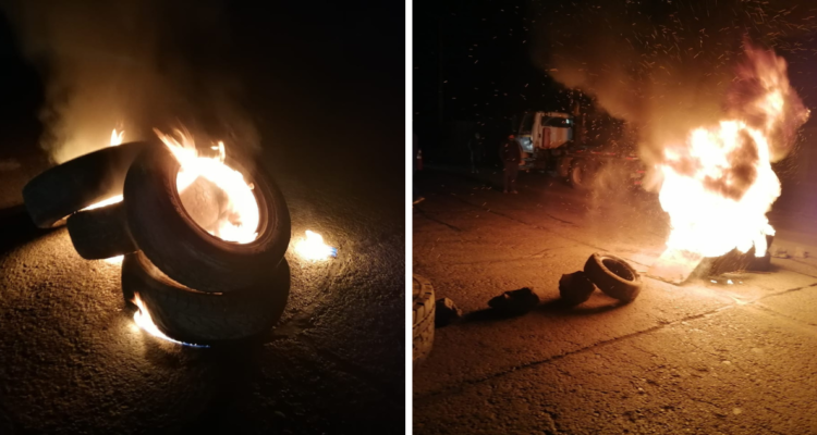 Trabajadores incendian barricadas al ingreso de división Andina de Codelco