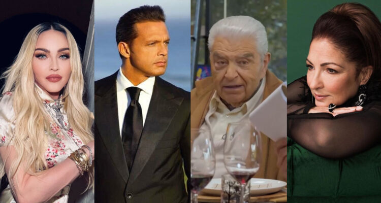 Don Francisco junto a Madonna, Luis Miguel y Gloria Estefan.