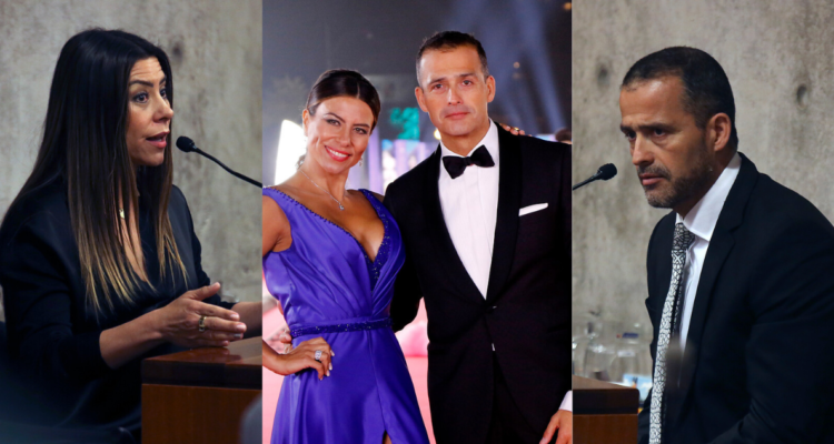 Marlene de la Fuente e Iván Núñez durante la gala del festival de Viña y durante juicio contra Rafael Garay