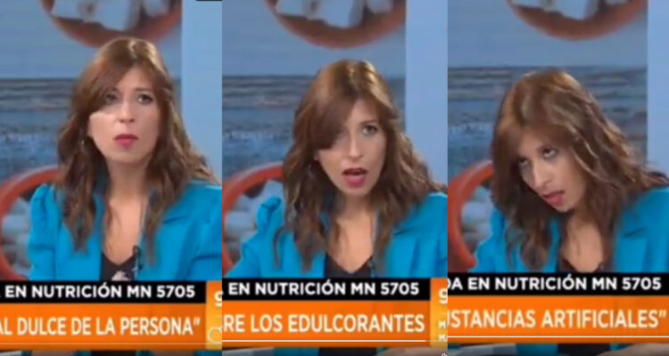 Nutricionista argentina se desmaya en vivo
