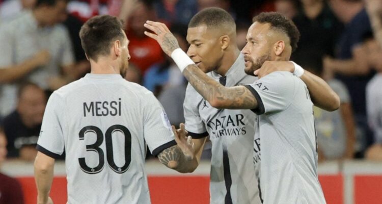 Lionel Messi, Kylian Mbappé y Neymar