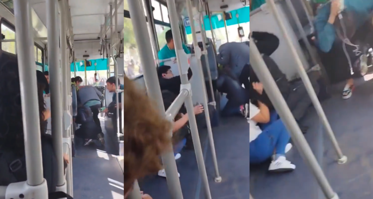 Pánico en bus del Transantiago: sujetos apedrean máquina con pasajeros en el barrio Bellavista