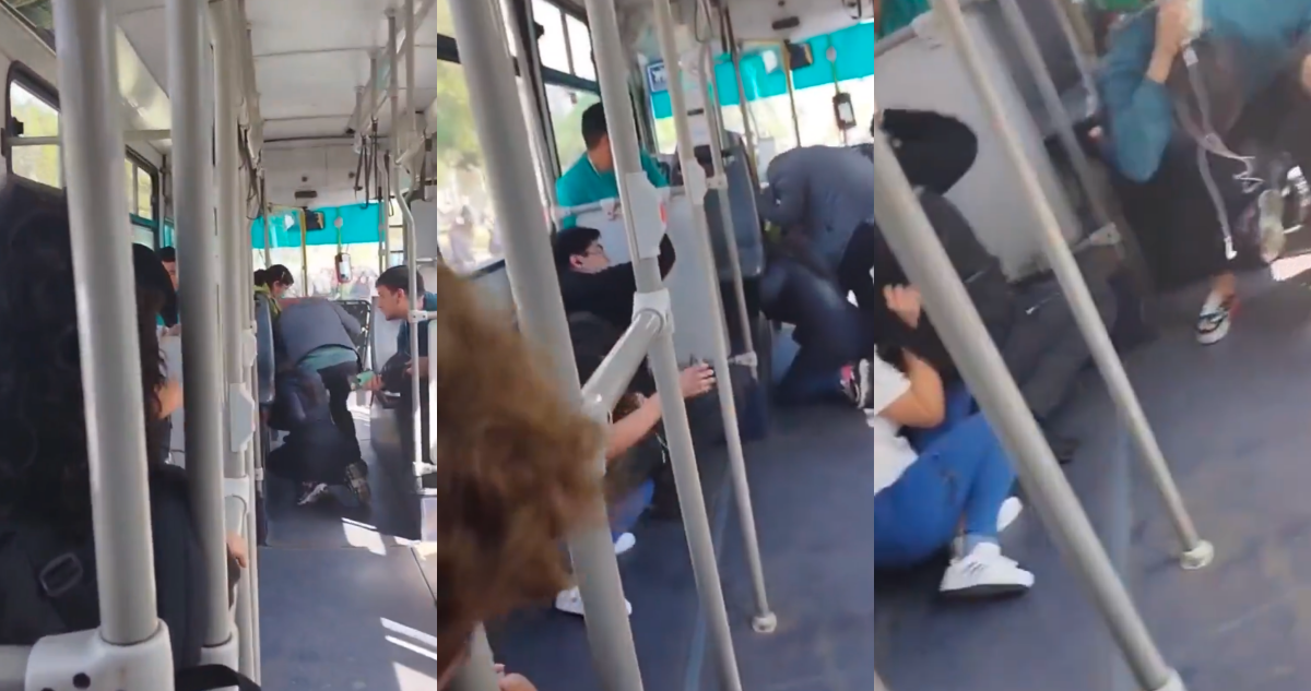 Pánico en bus del Transantiago: sujetos apedrean máquina con pasajeros en el barrio Bellavista