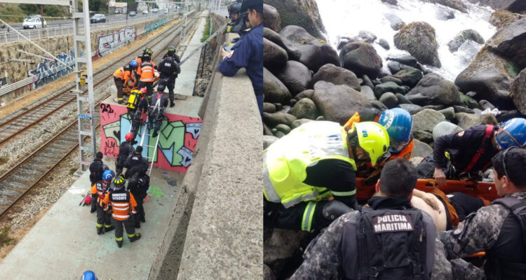 Mujer cae desde puente Capuchinos en Viña del Mar