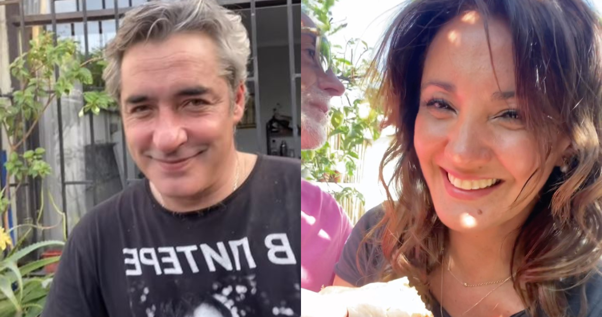 Priscilla Vargas y José Luis Repenning en el asado que realizaron con el resto del equipo de Tu Día.