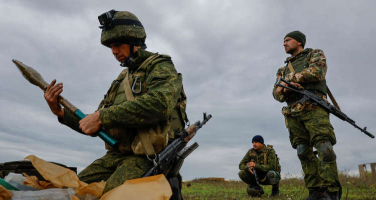 Reservistas rusos durante una sesión de entrenamiento el 4 de octubre de 2022.