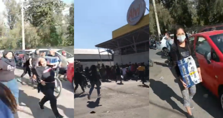 Video capta saqueo a supermercado que ya había sido vandalizado el 18-O en Puente Alto