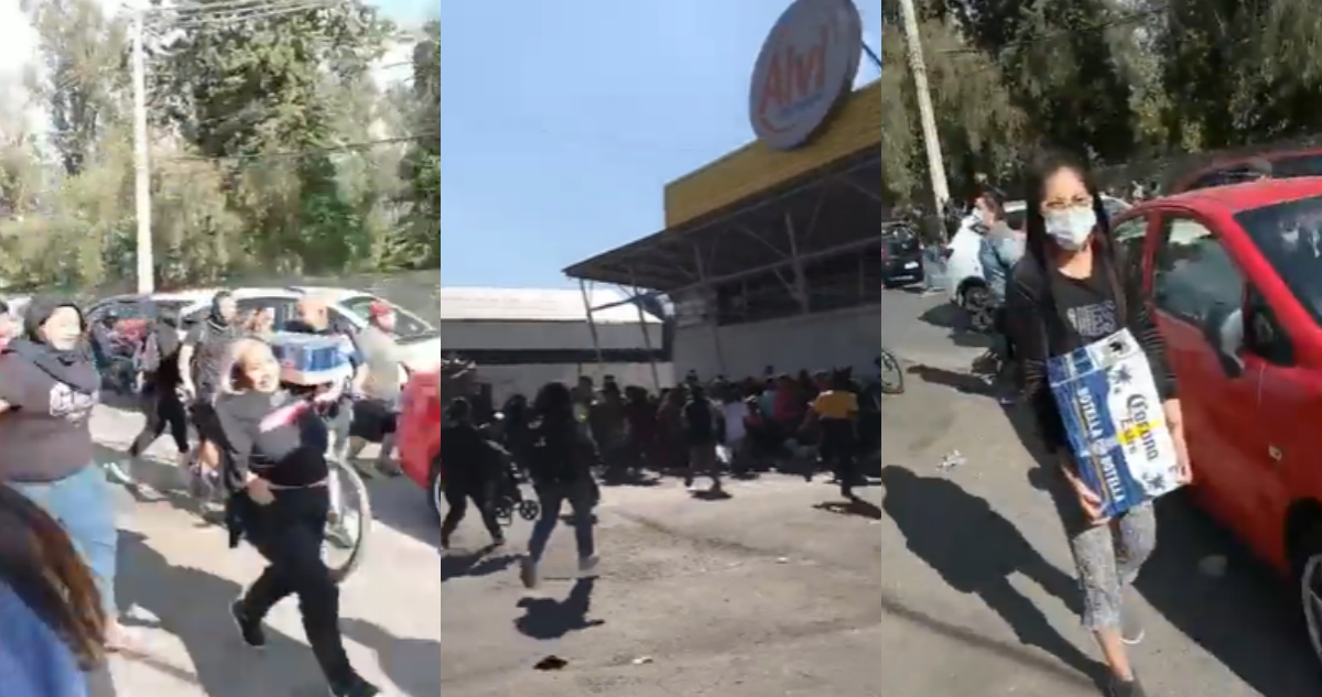 Video capta saqueo a supermercado que ya había sido vandalizado el 18-O en Puente Alto