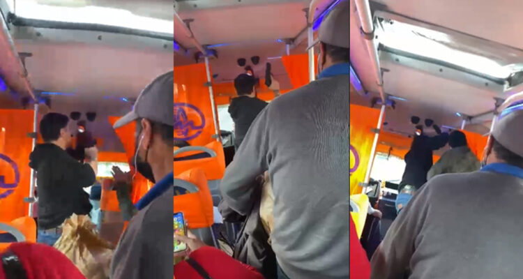 Video capta minutos de terror en micro en Concepción: sujetos armados intimidan y disparan