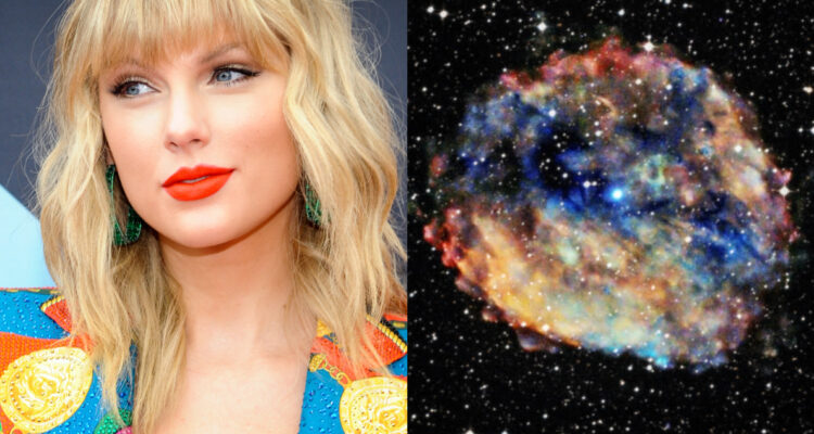 La cantante Taylor Swift y la fotografía que la Nasa compartió haciendo un guiño a la comunidad Swiftie.