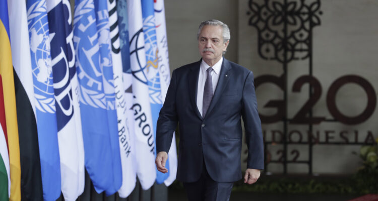 El presidente argentino, Alberto Fernández, en la G20.