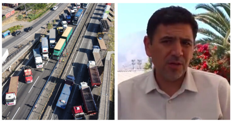 Foto contexto paro de camioneros y acusación alcalde de Monte Patria