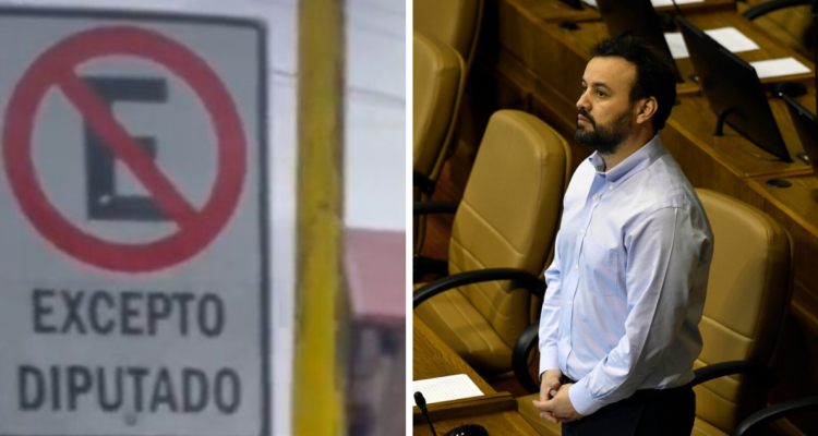 Diputado Bernales retira señalética de estacionamiento para diputado
