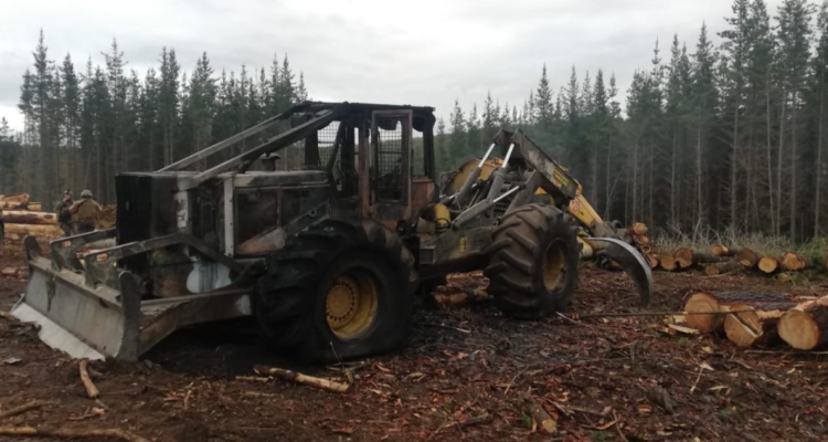 Faena forestal queda completamente destruida durante ataque incendiario en Santa Bárbara