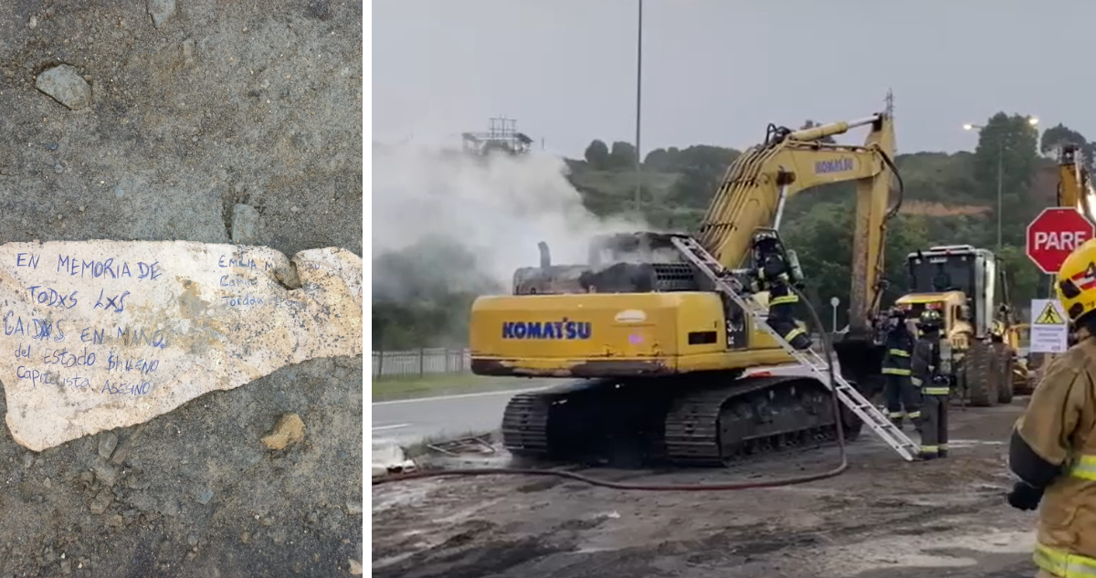 Nuevo atentado incendiario en costanera de Concepción: queman máquina en obras de Puente Ferroviario