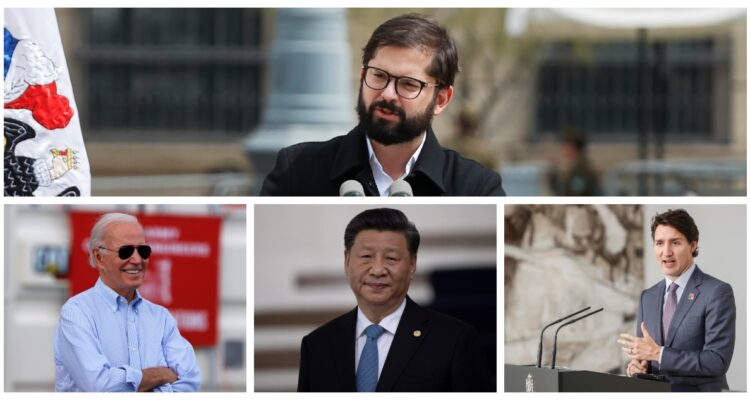 Boric, Biden, Xi y Trudeau.