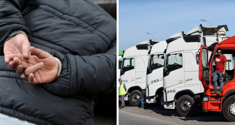 Detienen a camionero por porte de arma y pasta base