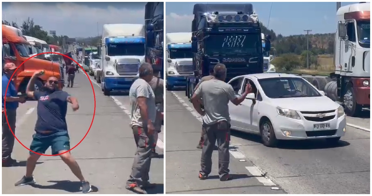 Camioneros arrojan huevo a conductores en Lo Vásquez