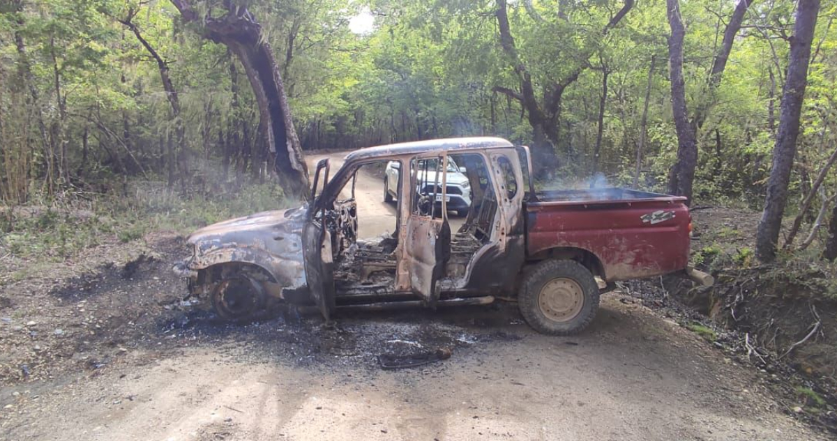Camioneta de Conaf quemada en Parque Nacional Nahuelbuta