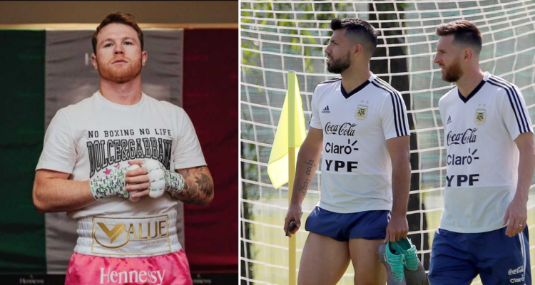 Canelo Álvarez envía mensaje a Kun y Messi.