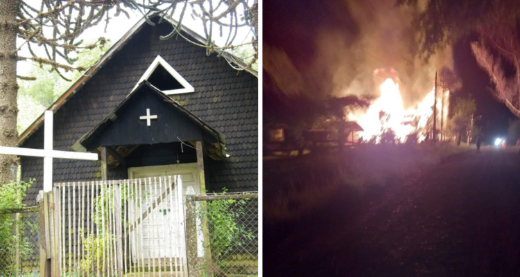 Resistencia Mapuche Malleco destruye capilla en medio de visita del presidente Boric a La Araucanía