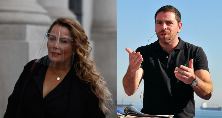 Cathy Barriga retirándose de la moneda (izquierda), José Antonio Neme en programa Buenos días a todos (Derecha)