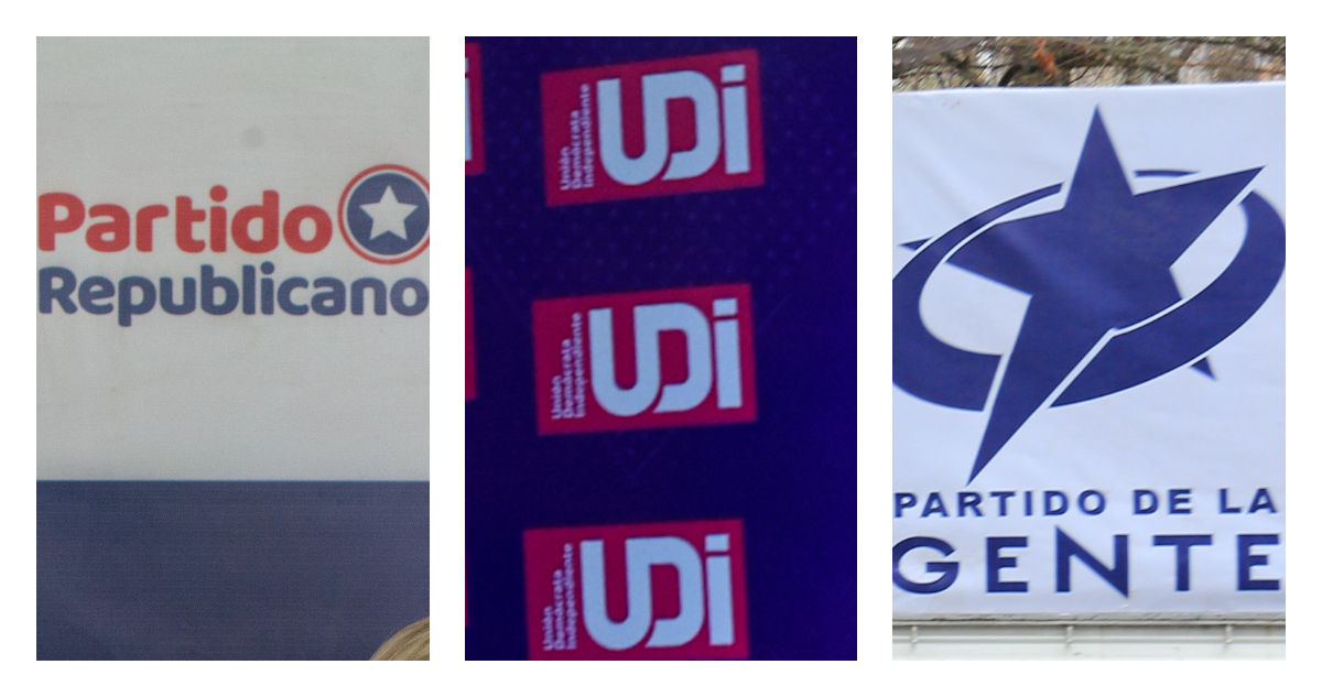 Logos Partido Republicano, UDI y PDG por ofensiva en Cámara de Diputados