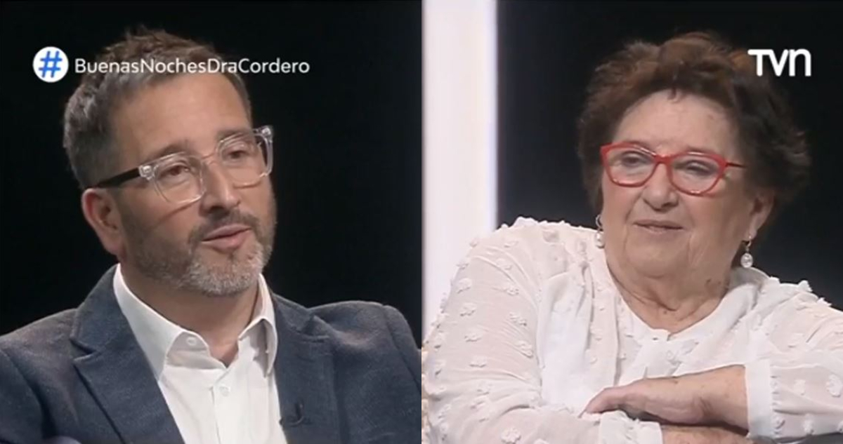 El periodista Eduardo Fuentes conversa con la diputada María Luisa Cordero en el set de Buenas Noches a Todos. Ahí, el periodista y la doctora apuntaron a su desencuentro años atrás.