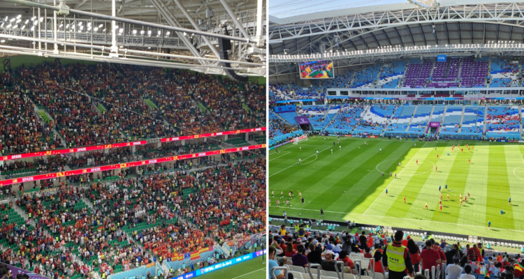 Reportan diversos estadios vacíos en en Mundial de Qatar.