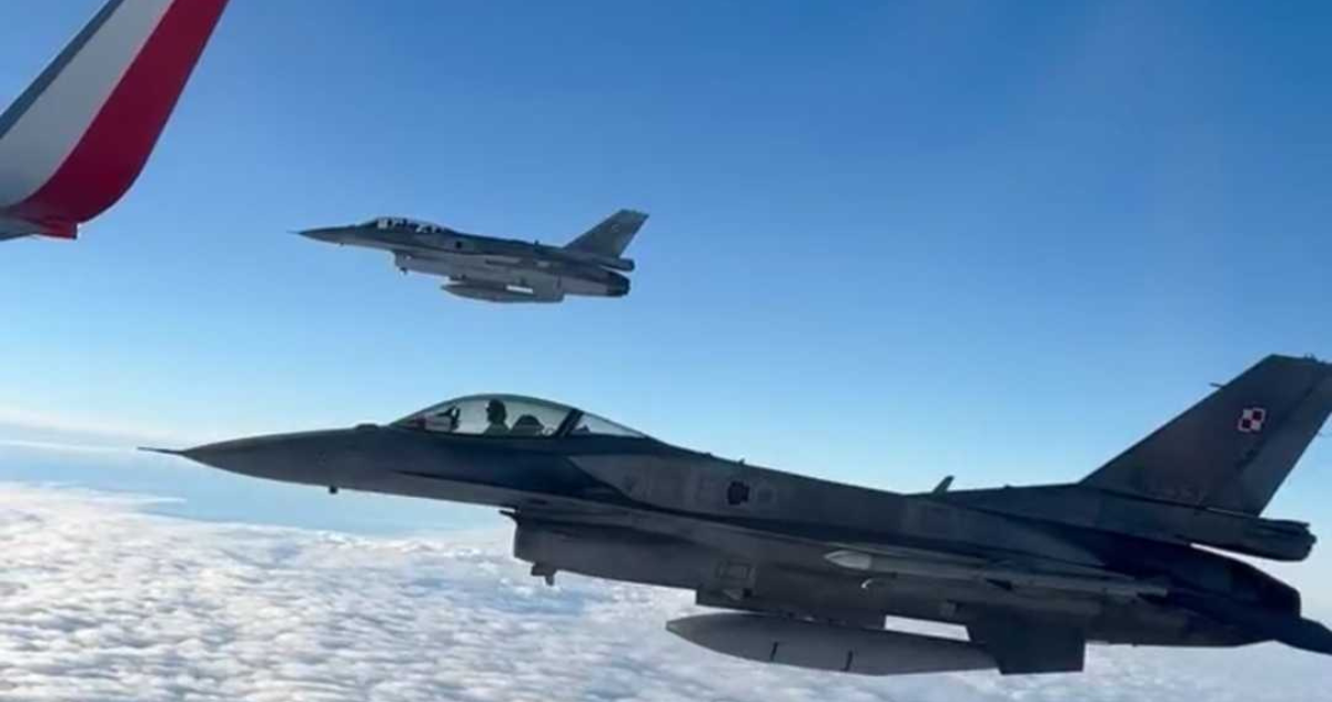 F-16 acompañan a Polonia al Mundial de Qatar.
