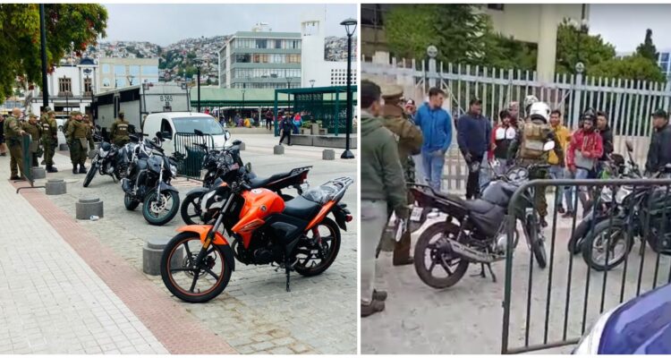 Fiscalización de motos y vehículos en Valparaíso