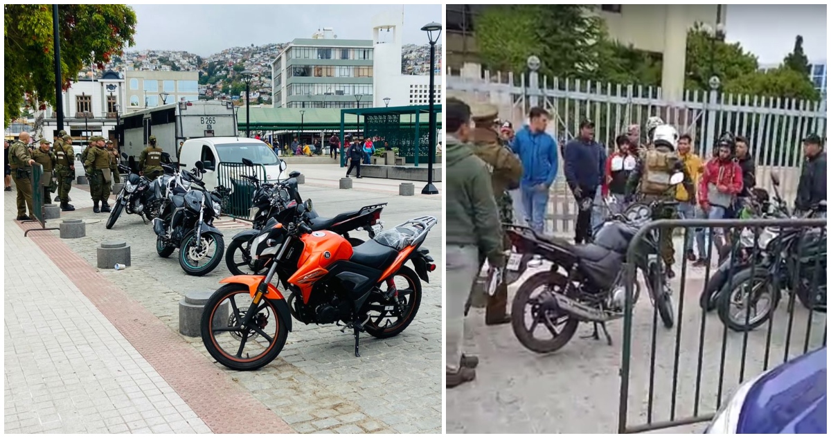 Fiscalización de motos y vehículos en Valparaíso