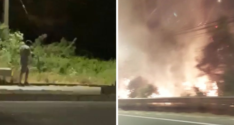 Incendio intencional en Penco