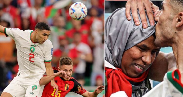 Achraf Hakimi y el emotivo beso a su madre en Qatar