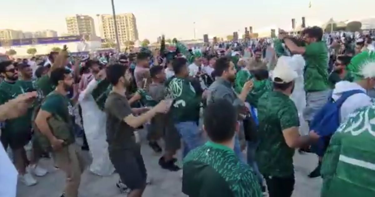 Hinchas de Arabia Saudita usaron el festejo de Cristiano Ronaldo para reírse de los argentinos.