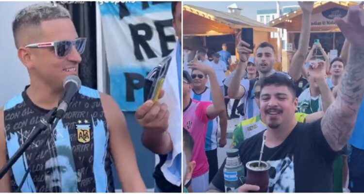 Hinchas argentinos no olvidan a Chile y le dedican cántico en Qatar 2022.