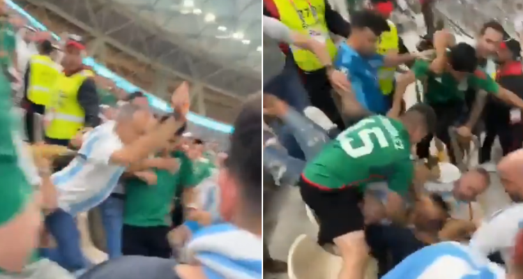Hinchas de Argentina y México se enfrentan en el estadio Lusail de Qatar.