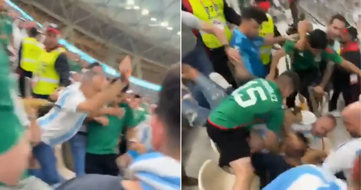 Hinchas de Argentina y México se enfrentan en el estadio Lusail de Qatar.